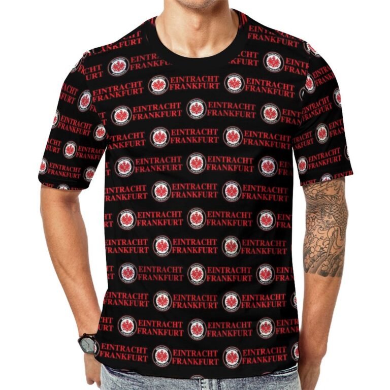Eintracht Frankfurt Unisex 3D Vollständig Druck Kurzarm T-Shirts Beiläufige Tee Tops