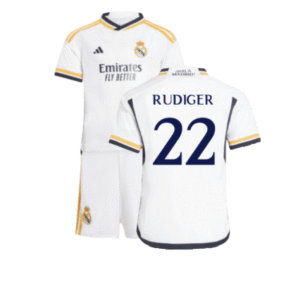 Real Madrid Antonio Rüdiger 22 Heimtrikot Kinder Mini Kit 2023-2024