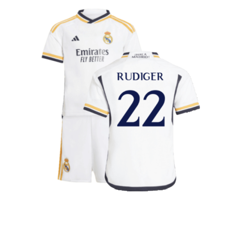 Real Madrid Antonio Rüdiger 22 Heimtrikot Kinder Mini Kit 2023-2024 Real Madrid Antonio Rüdiger 22 Heimtrikot Kinder Mini Kit 2023-2024