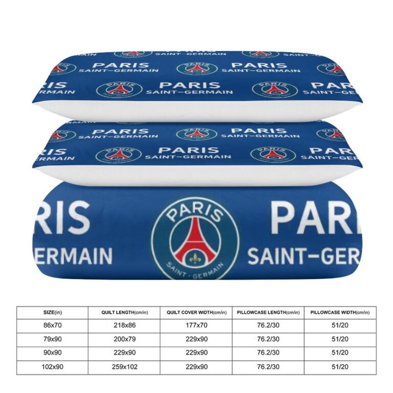 Paris Saint-Germain Bettwäscheset 3 Stück Kinder Erwachsene Steppdeckenbezug Steppdeckenbezug Multi Size Laken Set