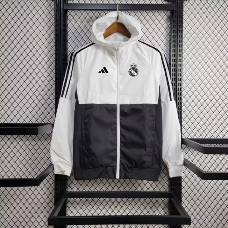 Real Madrid Winterjacke 2024-2025 - Weiß Schwarz