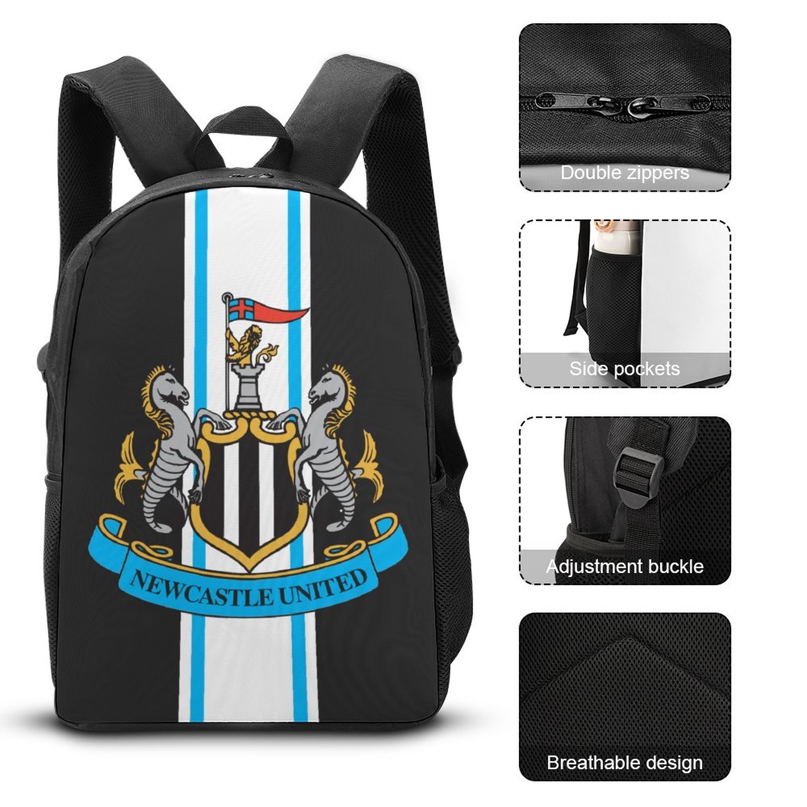 Newcastle United Student Schulranzen Lunchbag Stifttasche Kombination Newcastle United Student Schulranzen Lunchbag Stifttasche Kombination