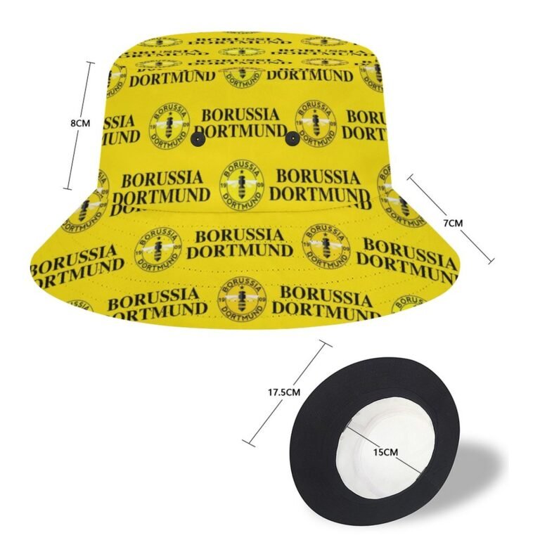 Borussia Dortmund Karomuster Sommer Sonnenhut Reversible Bucket Hat