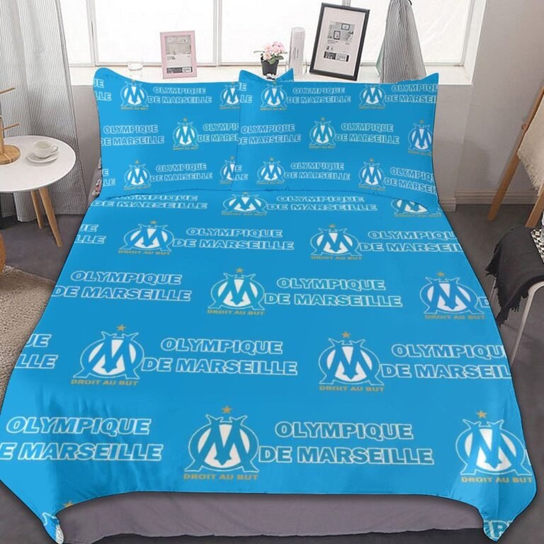 Olympique De Marseille Bettwäscheset 3 Stück Kinder Erwachsene Steppdeckenbezug Steppdeckenbezug Multi Size Laken Set