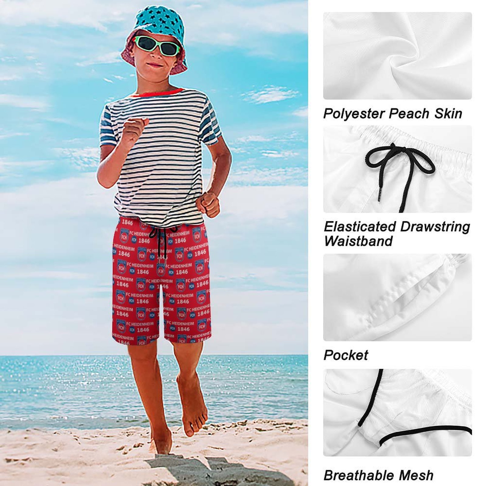 FC Heidenheim Kinder Badehose,Strandshorts Sommer Jogginghose,Strandhosen FC Heidenheim Kinder Badehose,Strandshorts Sommer Jogginghose,Strandhosen