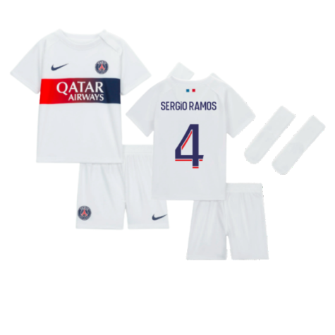 PSG Sergio Ramos 4 Auswärtstrikot Kinder Mini Kit 2023-2024