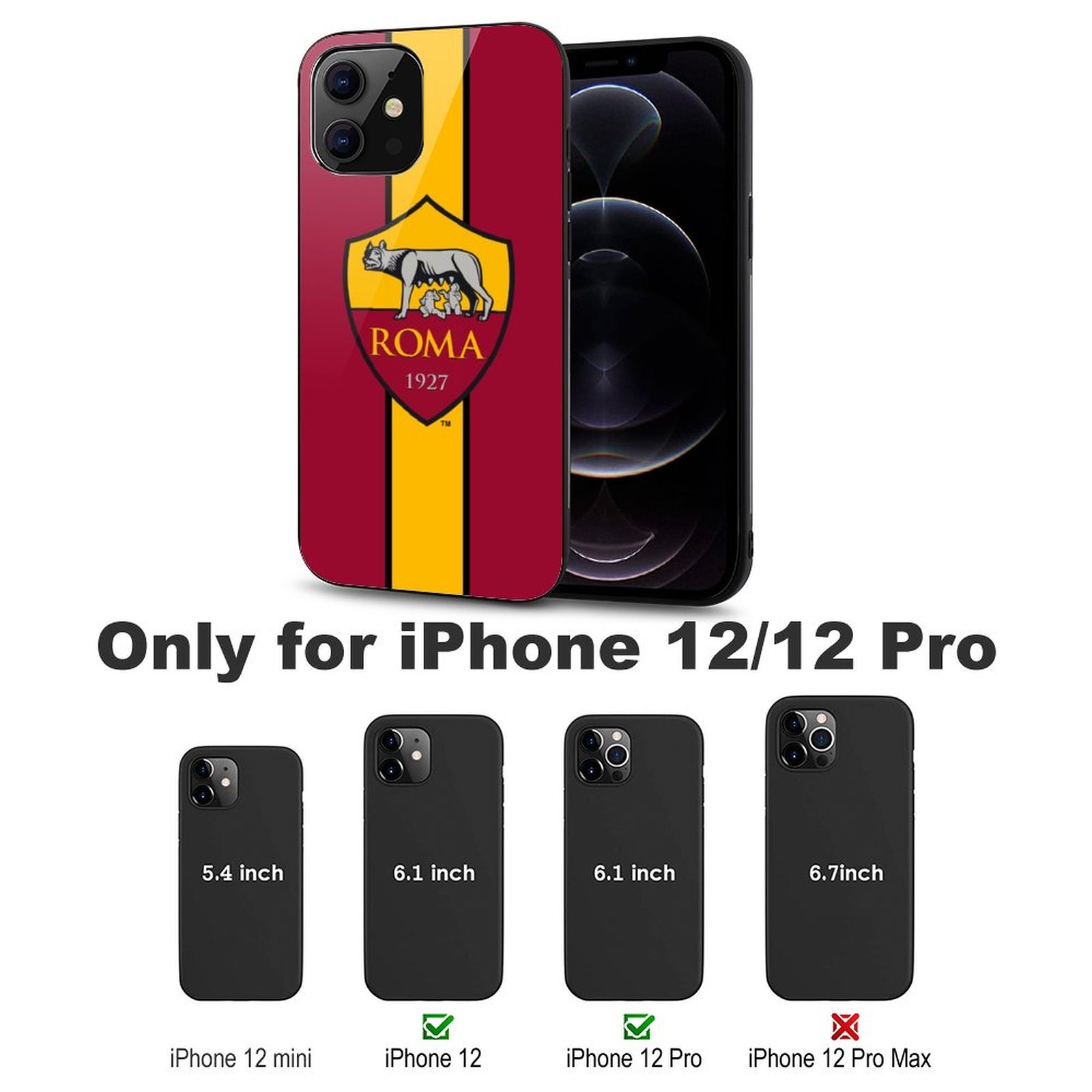 AS Rom Stoßfest Glaskasten Handyhüllen & Cover Für IPhone 12 AS Rom Stoßfest Glaskasten Handyhüllen & Cover Für IPhone 12