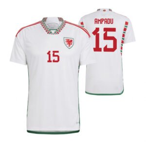 Wales Ethan Ampadu 15 Away Trikot WM 2022