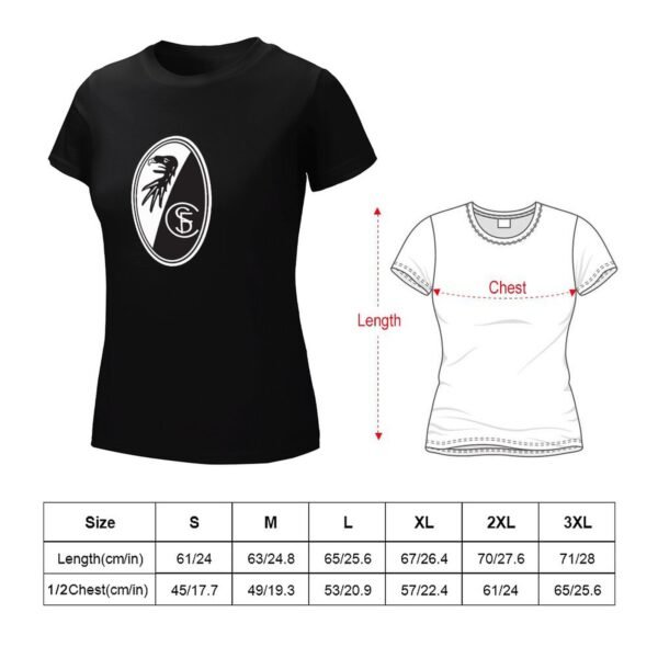 SC Freiburg Damen Kurzarm Rundhals T-Shirt Casual Sommer Tops