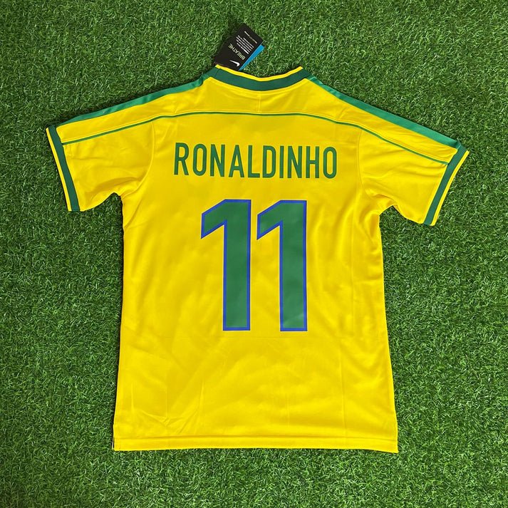 Brasilien Ronaldinho 11 Home Retro Trikot WM 1998