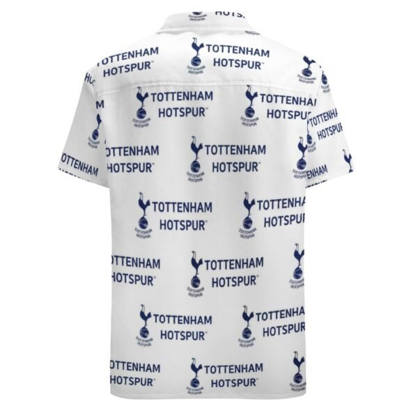 Tottenham Hotspur Kurzärmelige Herrenhemden, Passform Sommer Kurzarm Casual Button-Down Hemden