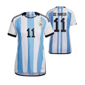 Frauen Argentinien Angel Di Maria 11 Home Trikot WM 2022