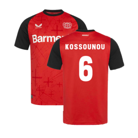 Bayer Leverkusen Odilon Kossounou 6 Home Trikot 2024-2025