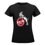 FC Köln Damen Kurzarm Rundhals T-Shirt Casual Sommer Tops