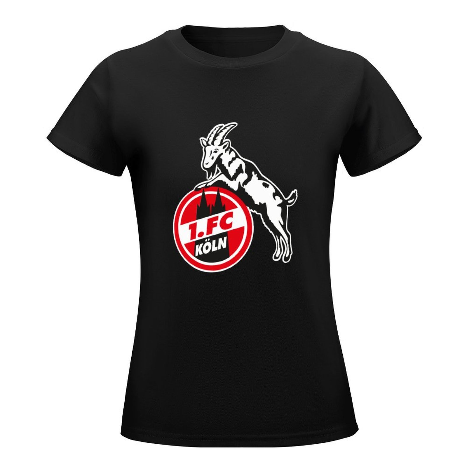 FC Köln Damen Kurzarm Rundhals T-Shirt Casual Sommer Tops FC Köln Damen Kurzarm Rundhals T-Shirt Casual Sommer Tops