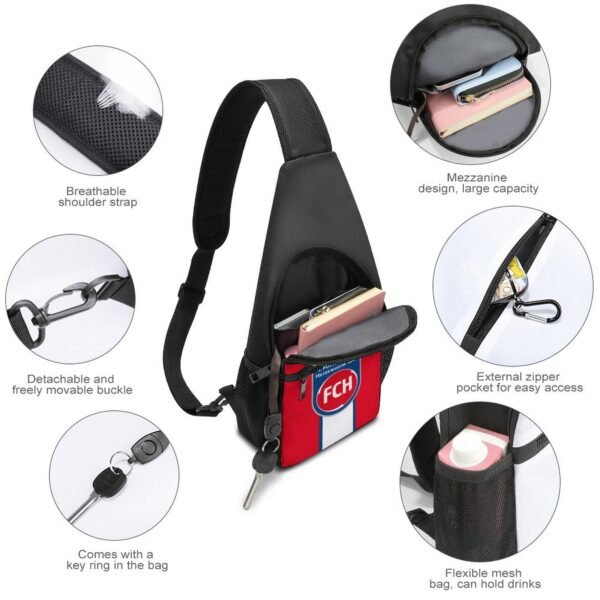 FC Heidenheim Crossbody Backpack Leichte Umhängetaschen Sling-Rucksack
