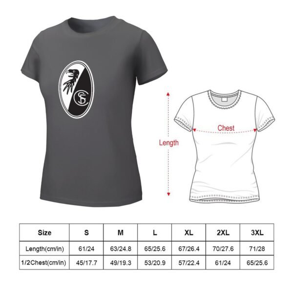 SC Freiburg Damen Kurzarm Rundhals T-Shirt Casual Sommer Tops
