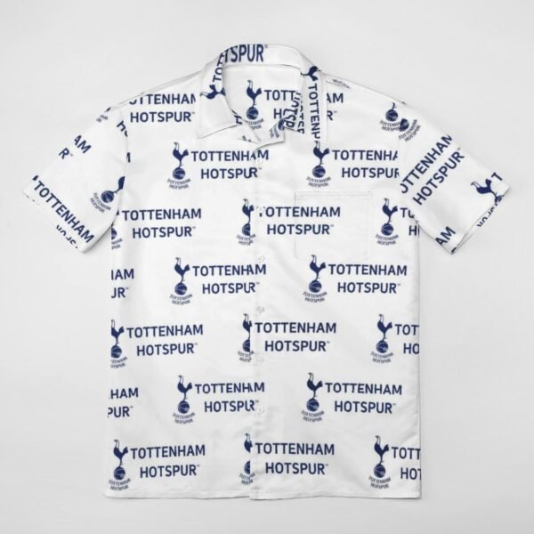 Tottenham Hotspur Kurzärmelige Herrenhemden, Passform Sommer Kurzarm Casual Button-Down Hemden