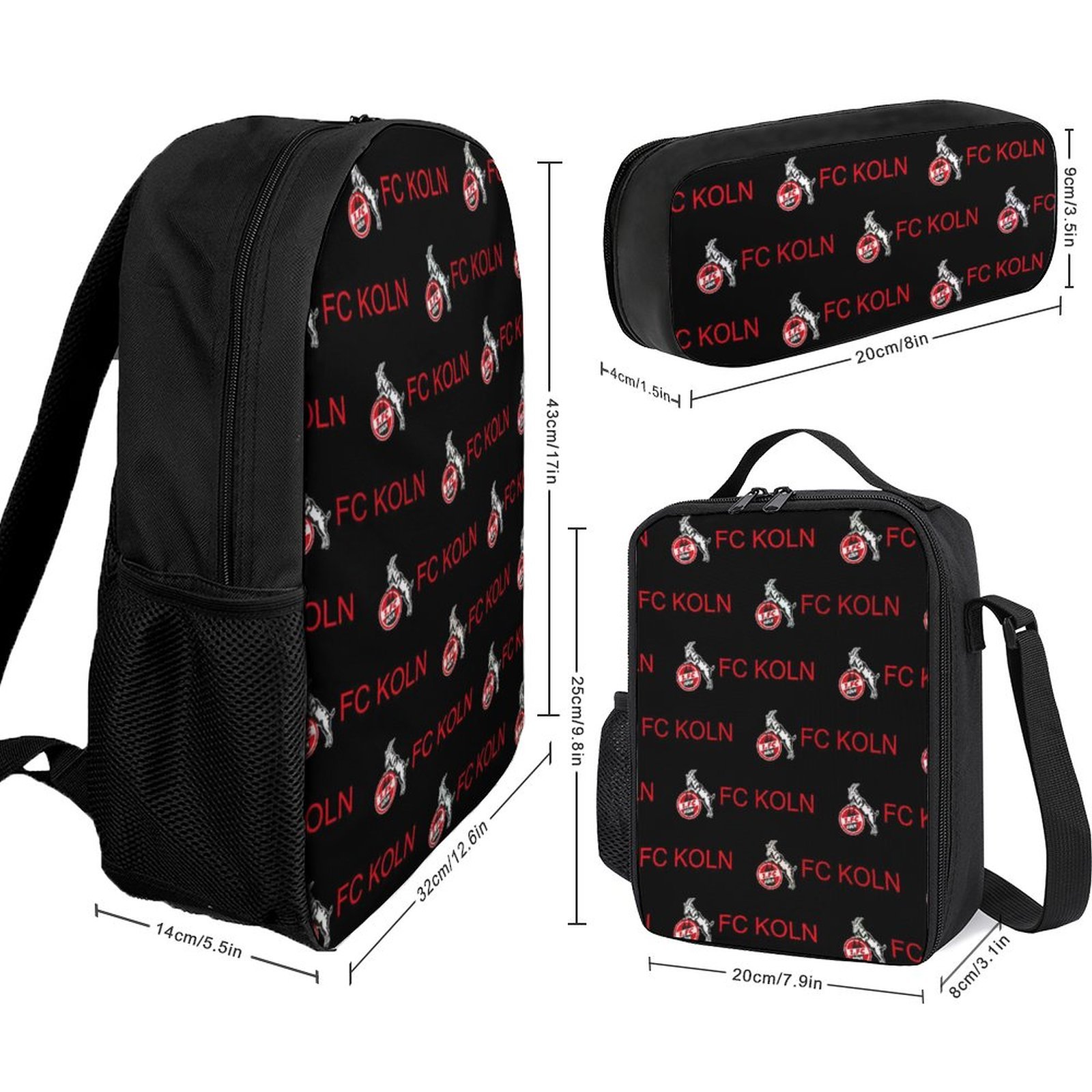 FC Köln Student Schulranzen Lunchbag Stifttasche Kombination FC Köln Student Schulranzen Lunchbag Stifttasche Kombination