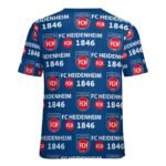 FC Heidenheim 3D Vollständig Druck Kurzarm T-Shirts Beiläufige Tee Tops