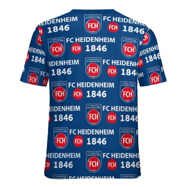FC Heidenheim 3D Vollständig Druck Kurzarm T-Shirts Beiläufige Tee Tops