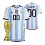 Argentinien Home Trikot WM 2022 Meister Mit Patch ( Aufdruck Dein Name )