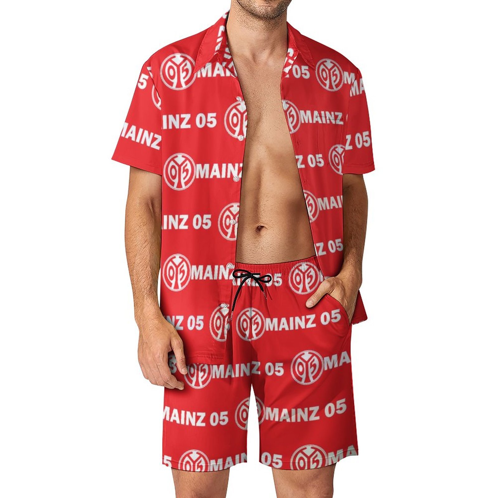 Mainz 05 Lässiges Strandbekleidungsset Kurzärmeliges Hemd Plus Strandhose Mainz 05 Lässiges Strandbekleidungsset Kurzärmeliges Hemd Plus Strandhose