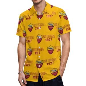 AS Rom Kurzärmelige Herrenhemden, Passform Sommer Kurzarm Casual Button-Down Hemden