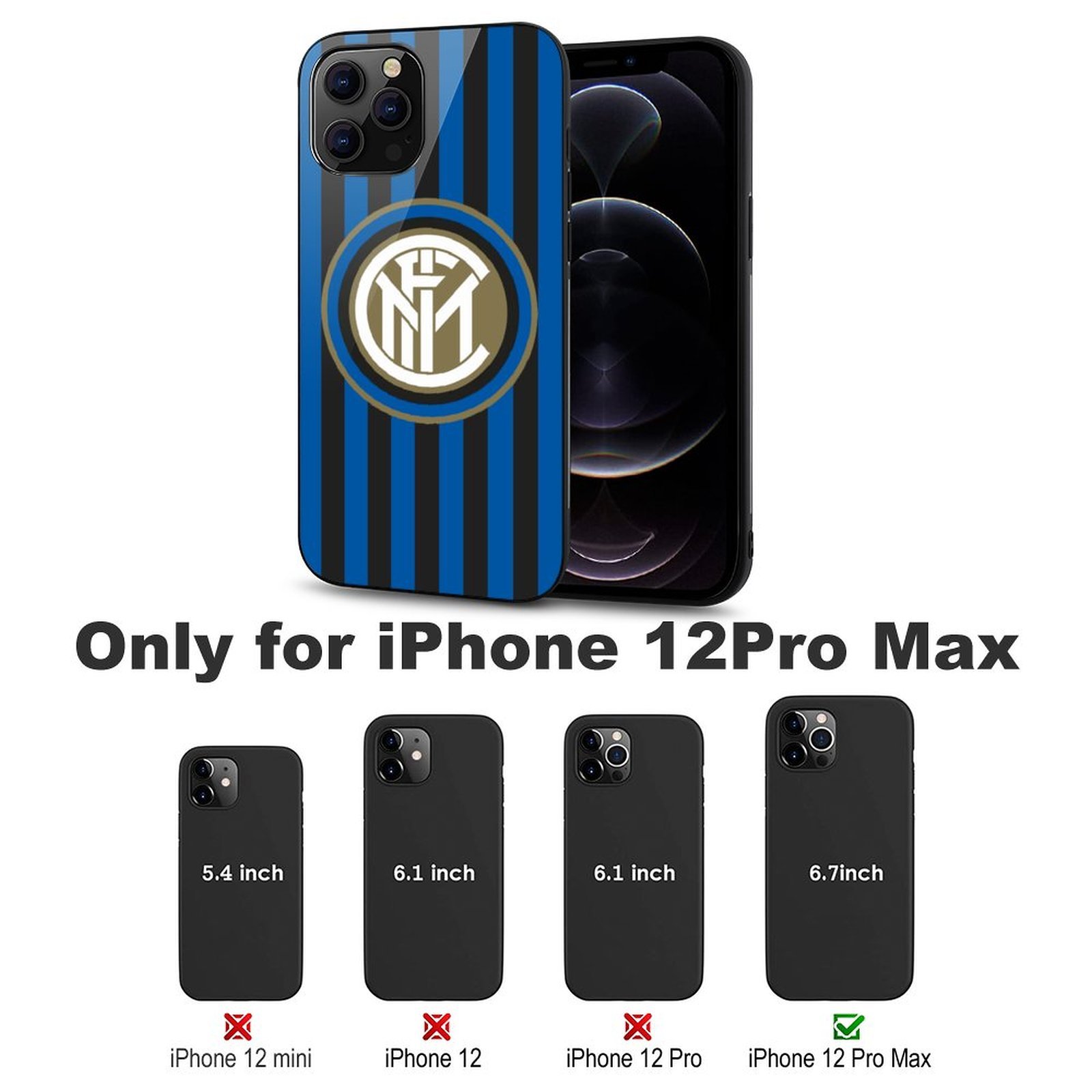 Inter Mailand Stoßfest Glaskasten Handyhüllen & Cover Für IPhone 12 Inter Mailand Stoßfest Glaskasten Handyhüllen & Cover Für IPhone 12