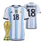 Argentinien Guido Rodriguez 18 Home Trikot WM 2022 Meister ( Mit Patch )