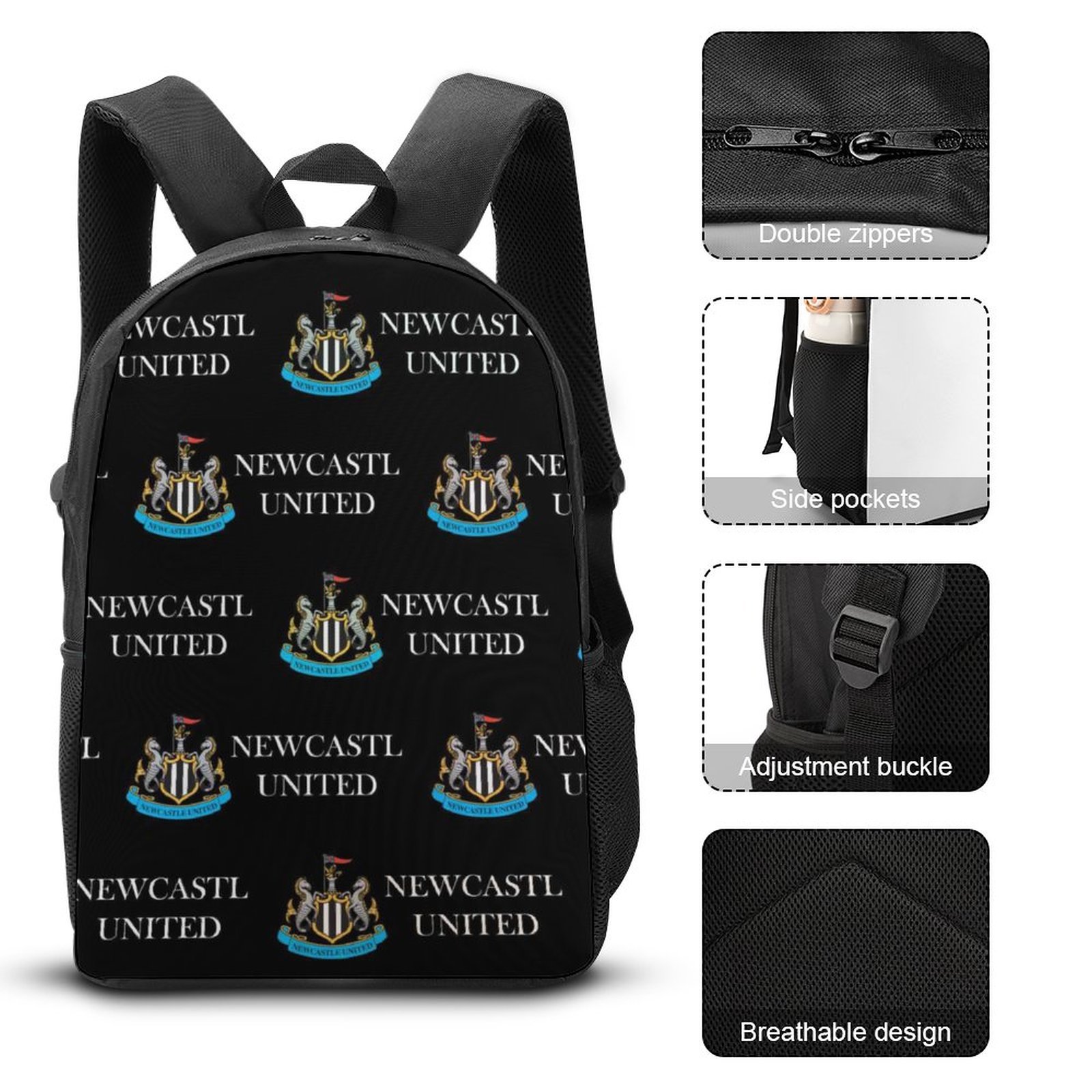 Newcastle United Student Schulranzen Lunchbag Stifttasche Kombination Newcastle United Student Schulranzen Lunchbag Stifttasche Kombination
