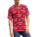 FC Heidenheim 3D Vollständig Druck Kurzarm T-Shirts Beiläufige Tee Tops