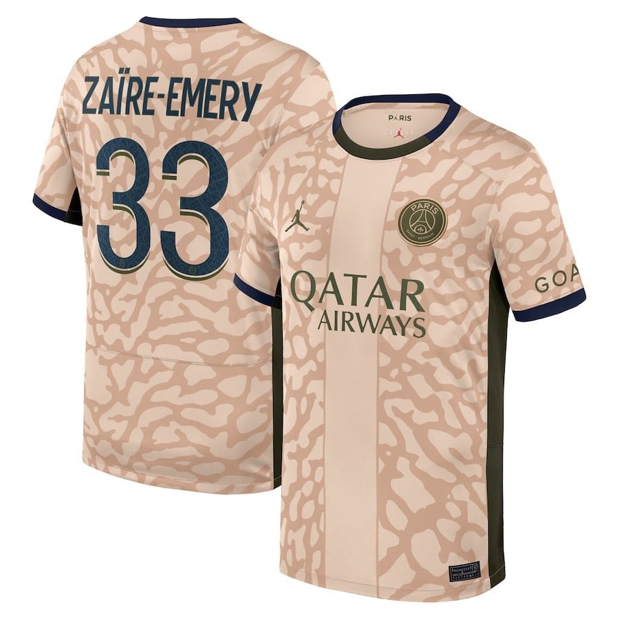 Paris Saint-Germain Warren Zaïre-Emery 33 Fourth Trikot 2023-2024 Paris Saint-Germain Warren Zaïre-Emery 33 Fourth Trikot 2023-2024