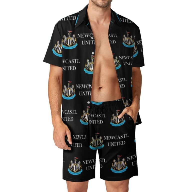 Newcastle United Lässiges Strandbekleidungsset Kurzärmeliges Hemd Plus Strandhose