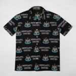 Newcastle United Kurzärmelige Herrenhemden, Passform Sommer Kurzarm Casual Button-Down Hemden