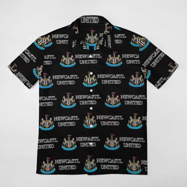 Newcastle United Kurzärmelige Herrenhemden, Passform Sommer Kurzarm Casual Button-Down Hemden