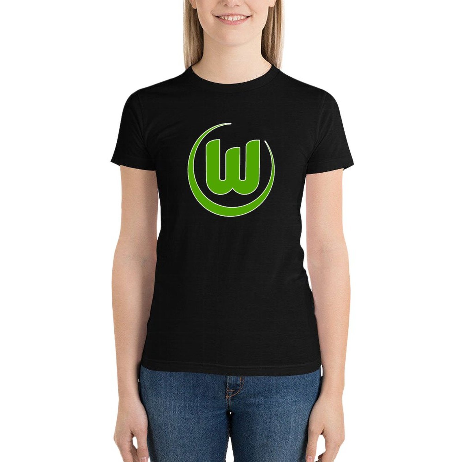 VfL Wolfsburg Damen Kurzarm Rundhals T-Shirt Casual Sommer Tops VfL Wolfsburg Damen Kurzarm Rundhals T-Shirt Casual Sommer Tops