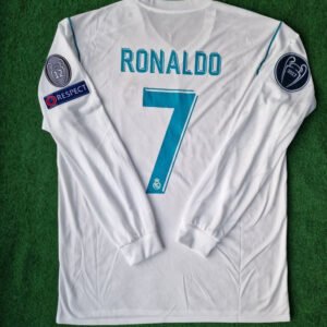 Real Madrid Cristiano Ronaldo 7 Retro Langarm Home Trikot 2017-2018