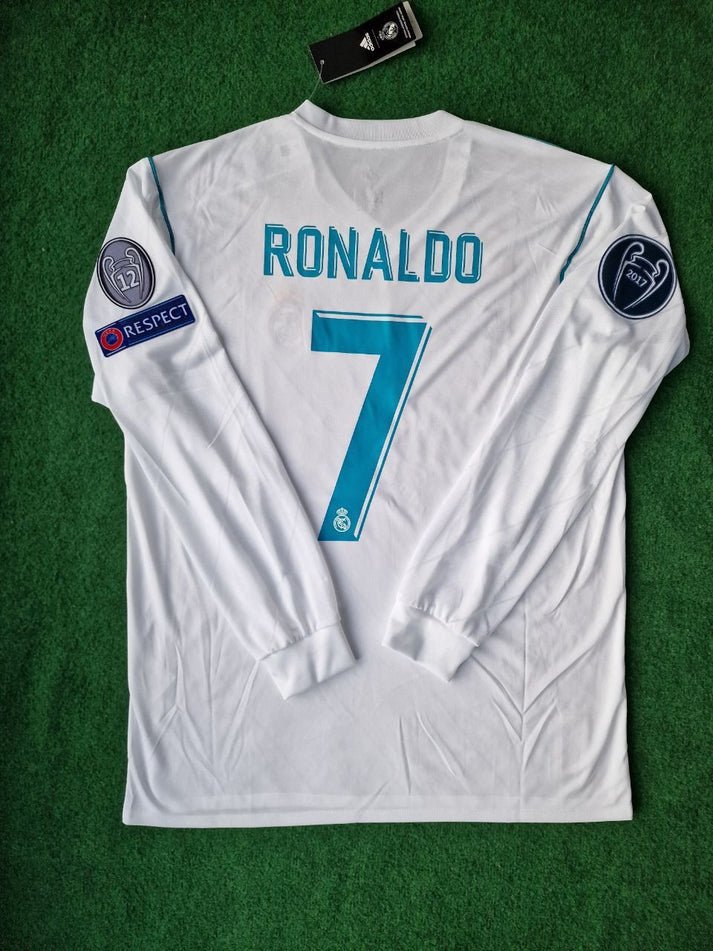 Real Madrid Cristiano Ronaldo 7 Retro Langarm Home Trikot 2017-2018