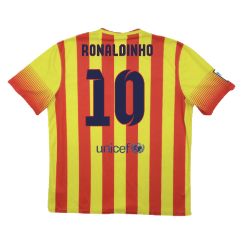 FC Barcelona Ronaldinho 10 Away Retro Trikot 2013-2014 FC Barcelona Ronaldinho 10 Away Retro Trikot 2013-2014