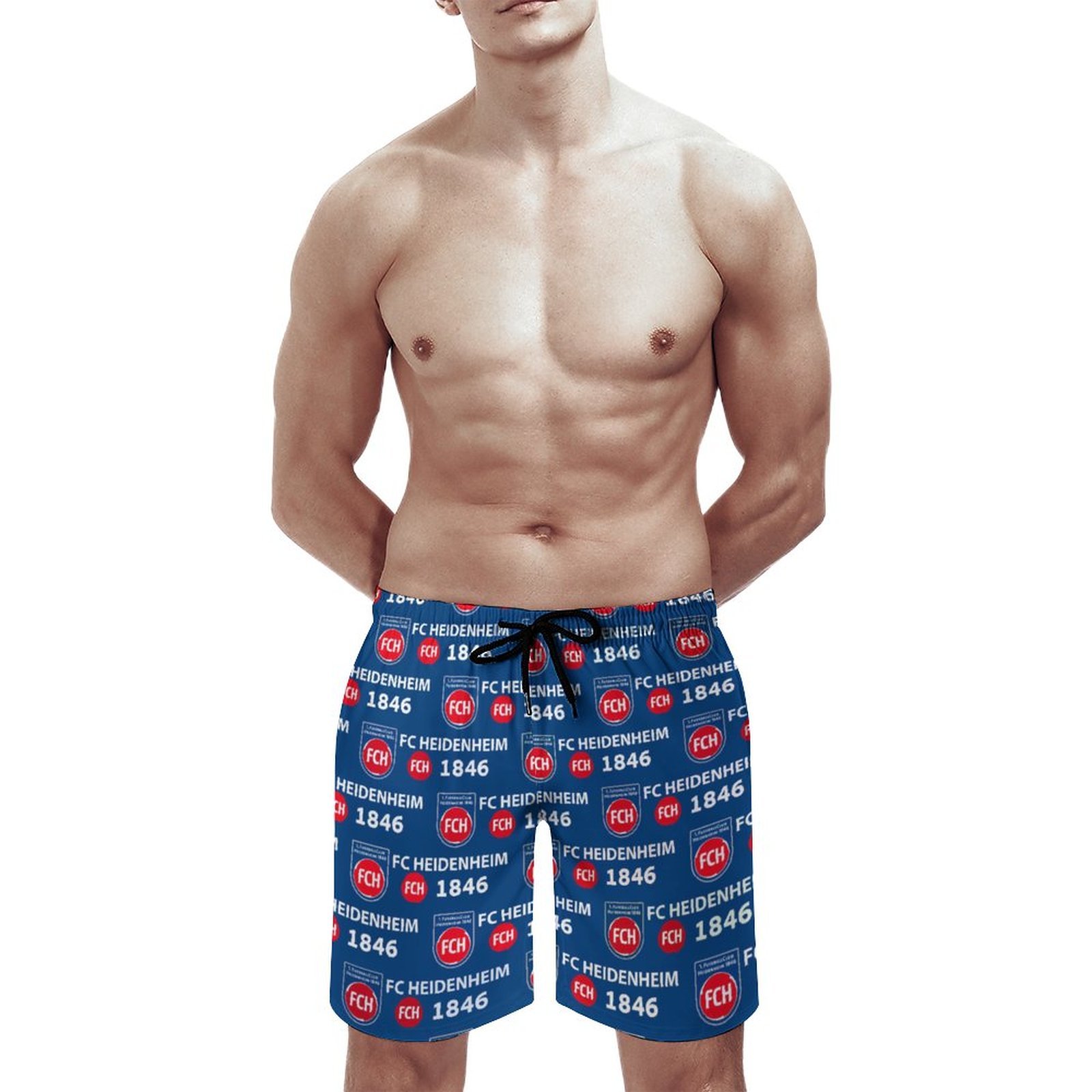 FC Heidenheim Herren Badehose Schnelltrocknende Strandshorts Mit Tasche Kordelzug Shorts FC Heidenheim Herren Badehose Schnelltrocknende Strandshorts Mit Tasche Kordelzug Shorts