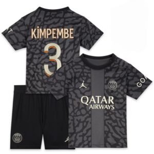 PSG Presnel Kimpembe 3 Third Trikot Kinder Mini Kit 2023-2024