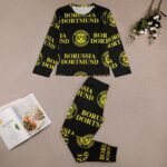 Borussia Dortmund Langarm Pyjama-Set Schlafanzüge Kinder Baumwolle Nachtwäsche Für Mädchen Jungen