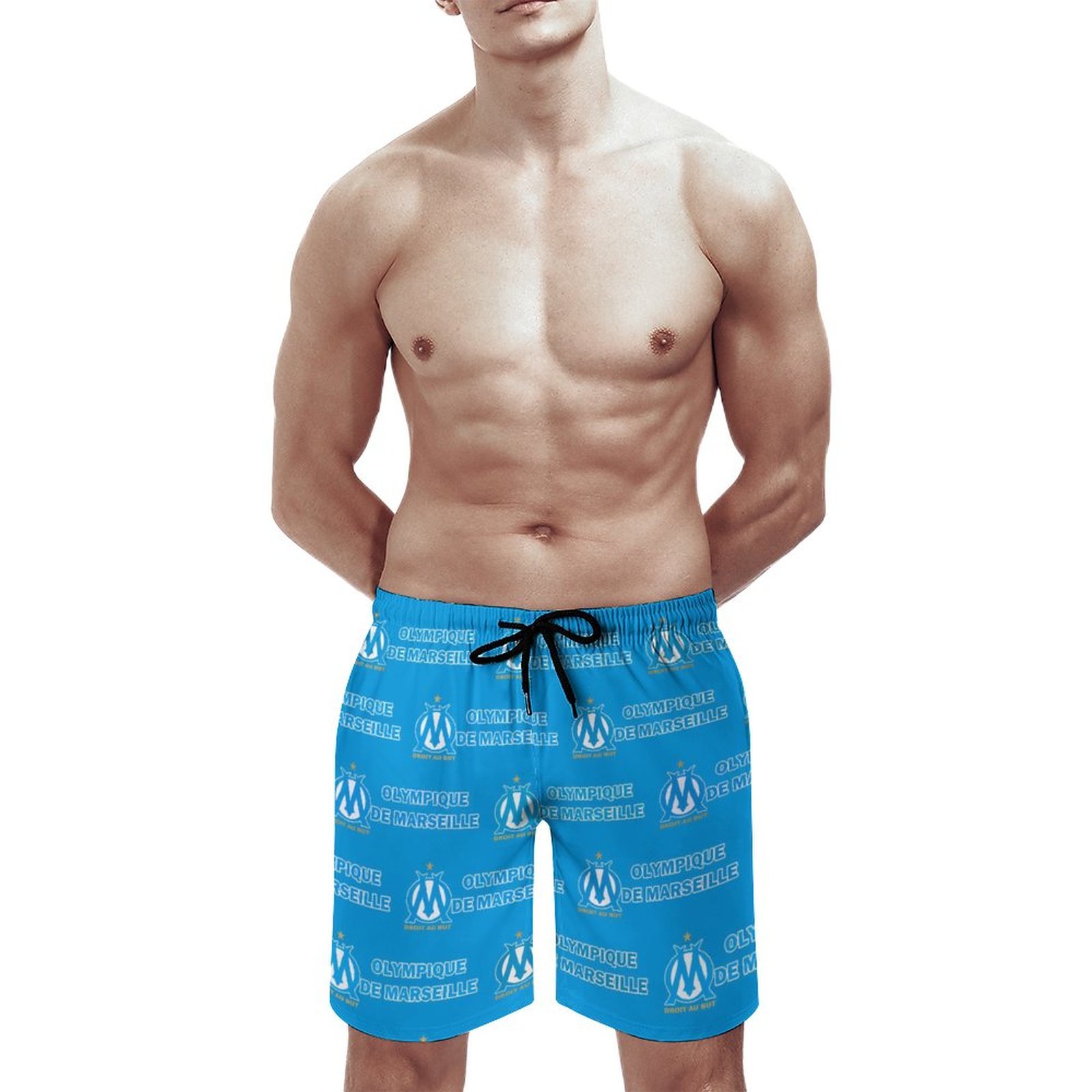 Olympique De Marseille Herren Badehose Schnelltrocknende Strandshorts Mit Tasche Kordelzug Shorts Olympique De Marseille Herren Badehose Schnelltrocknende Strandshorts Mit Tasche Kordelzug Shorts