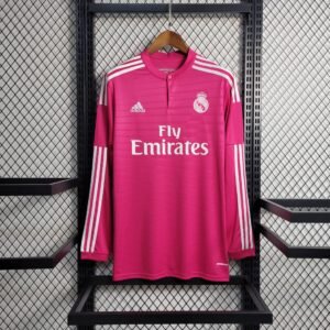 Real Madrid Retro Langarm Away Trikot 2014-2015 - Rosa