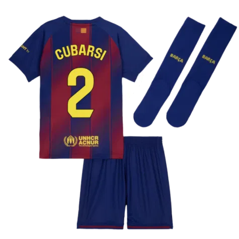 FC Barcelona Pau Cubarsí 2 Heimtrikot Kinder 2025-2026