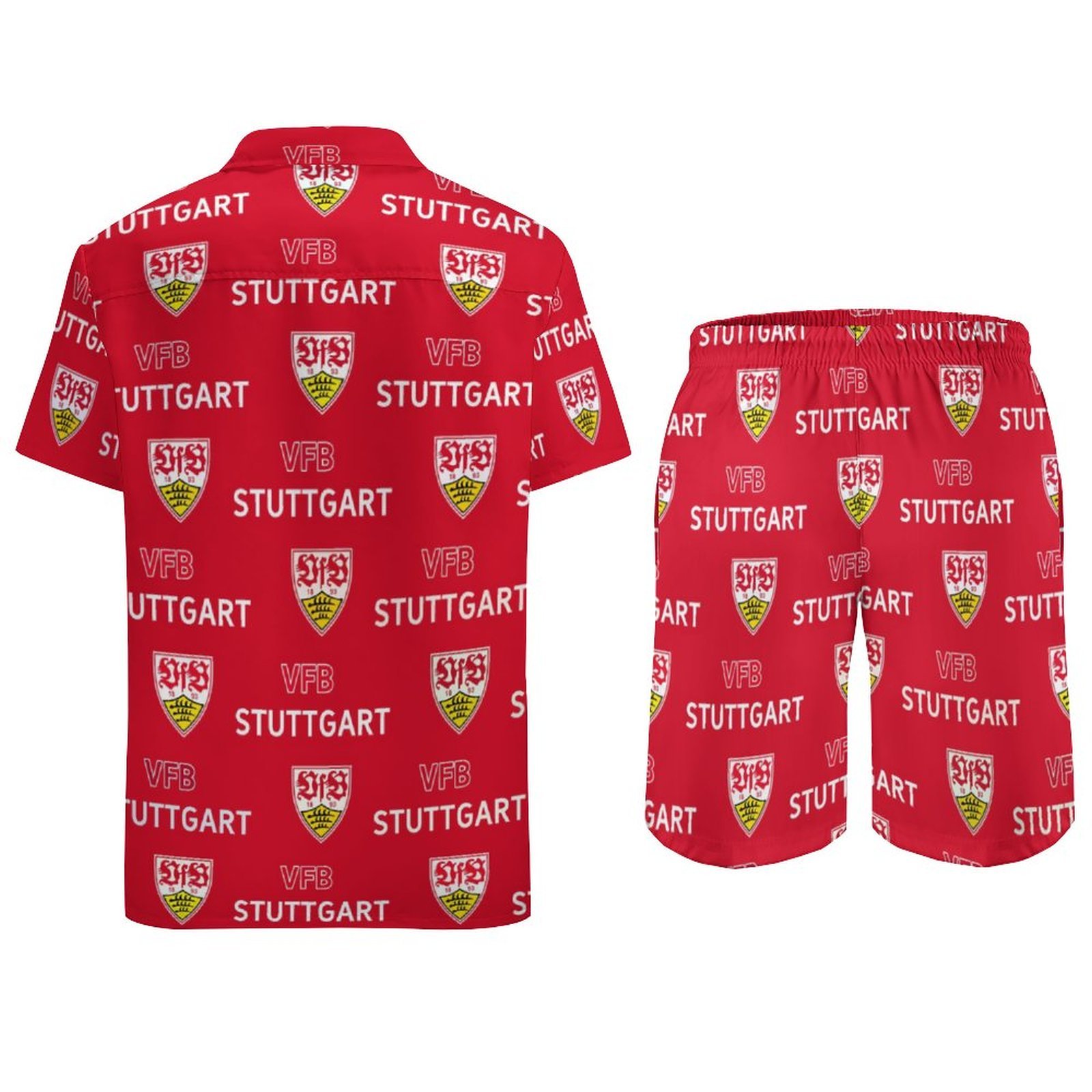 VfB Stuttgart Lässiges Strandbekleidungsset Kurzärmeliges Hemd Plus Strandhose VfB Stuttgart Lässiges Strandbekleidungsset Kurzärmeliges Hemd Plus Strandhose