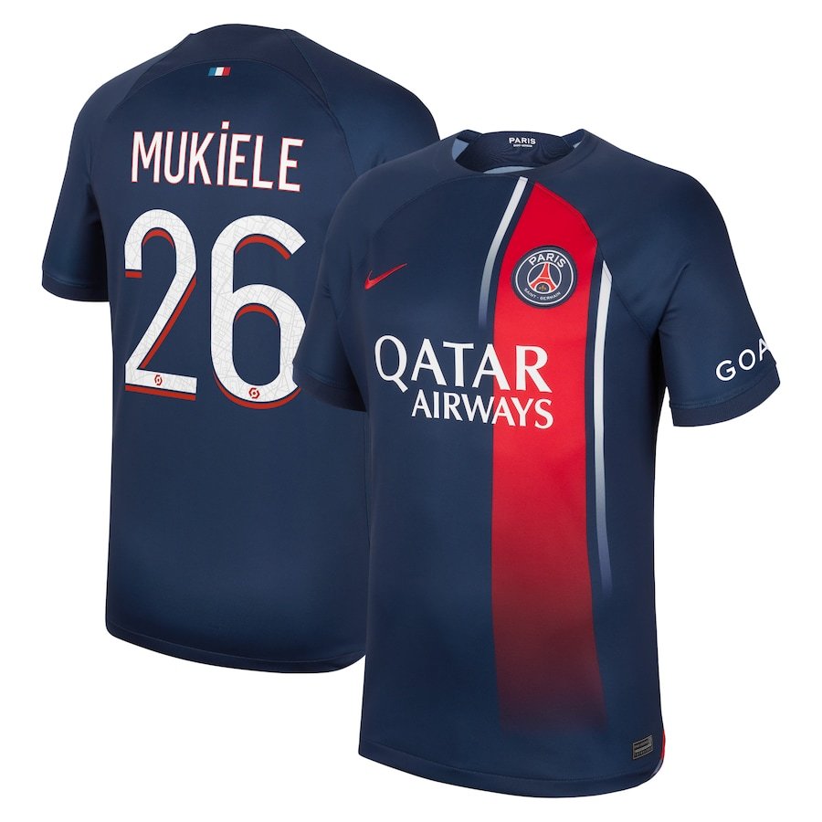 Paris Saint-Germain Nordi Mukiele 26 Home Trikot 2023-2024 Paris Saint-Germain Nordi Mukiele 26 Home Trikot 2023-2024
