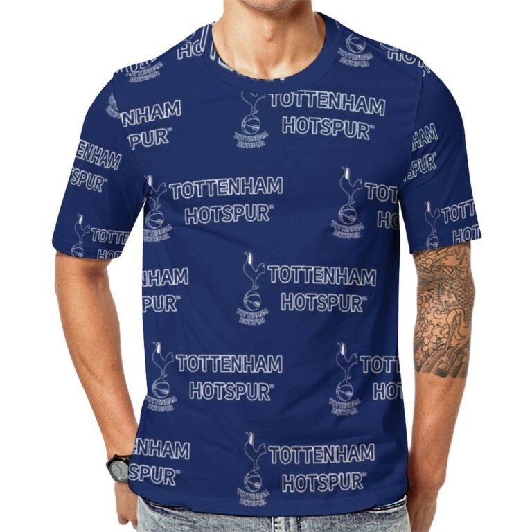 Tottenham Hotspur Unisex 3D Vollständig Druck Kurzarm T-Shirts Beiläufige Tee Tops
