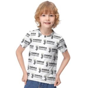 Juventus FC Jungen Mädchen Kurzarm 3D-Druck T-Shirt Rundhals-Sommerhemd Tops